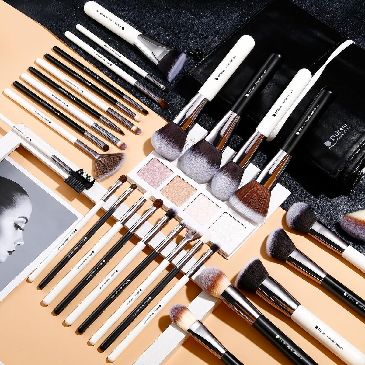 DUcare Juego de brochas de maquillaje profesional, 31 piezas, serie...