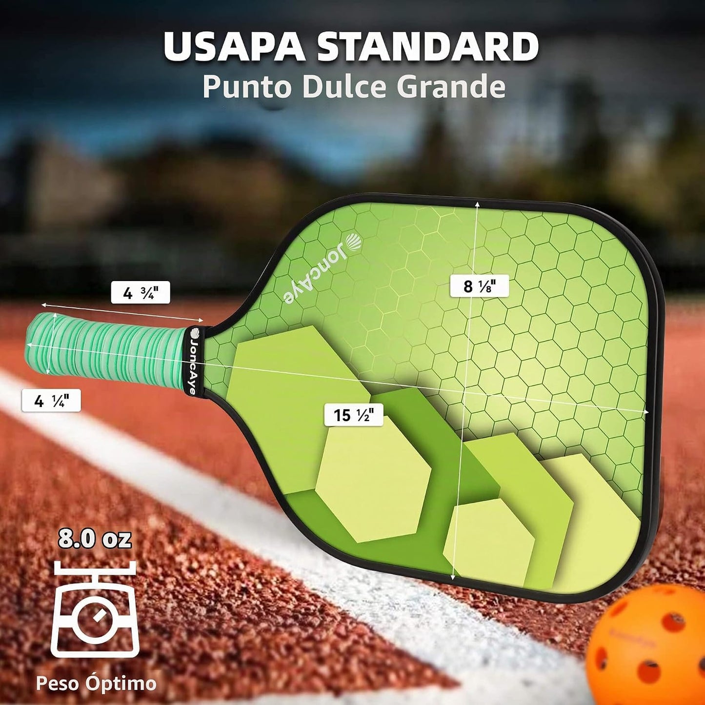 JoncAye Pickleball Paddles Juego de 4 o 2, raquetas de fibra de vid...