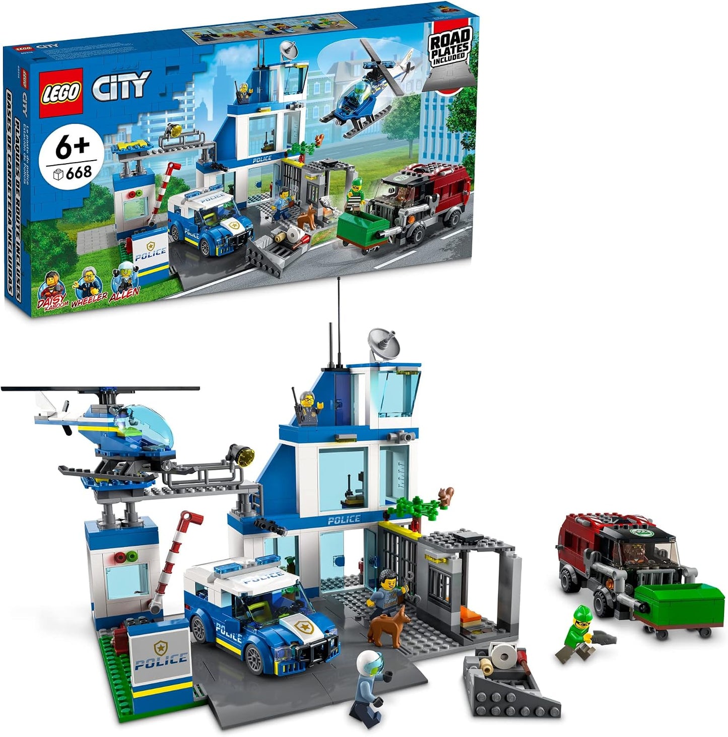 LEGO Estación de policía de la ciudad con furgoneta, camión de basu...