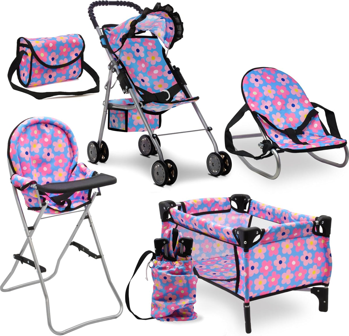 Juego de cama y asiento de bebé, juego de bebé, accesorios para muñ...