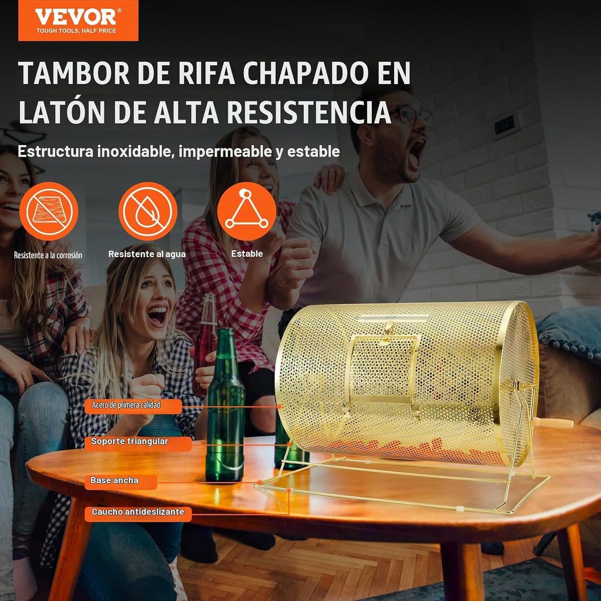 VEVOR Tambor de rifa, capacidad para 10000 boletos o 300 bolas de p...
