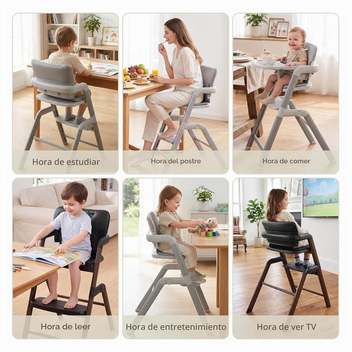 Ezebaby Silla alta para bebés y niños pequeños: sillas altas plegab...