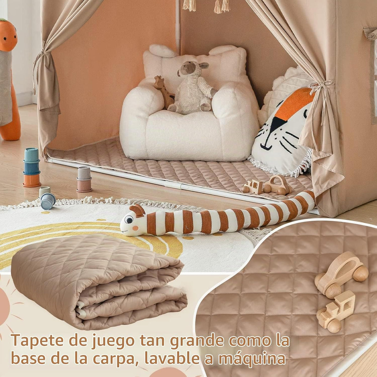 Razee Tienda de campaña de interior para niños con alfombra, tienda...