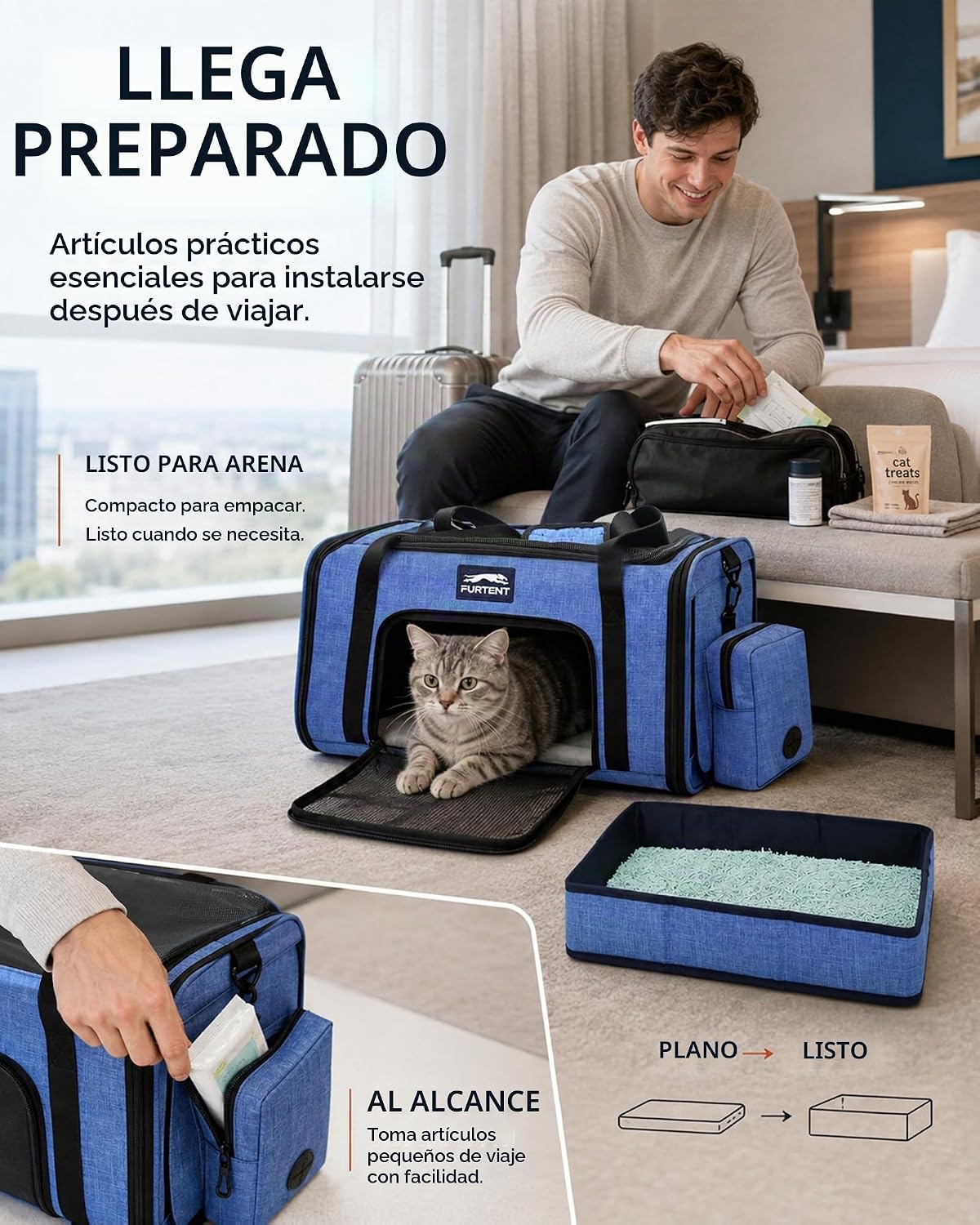 Transportador de mascotas de 17 x 11 x 9.5 pulgadas, aprobado por a...