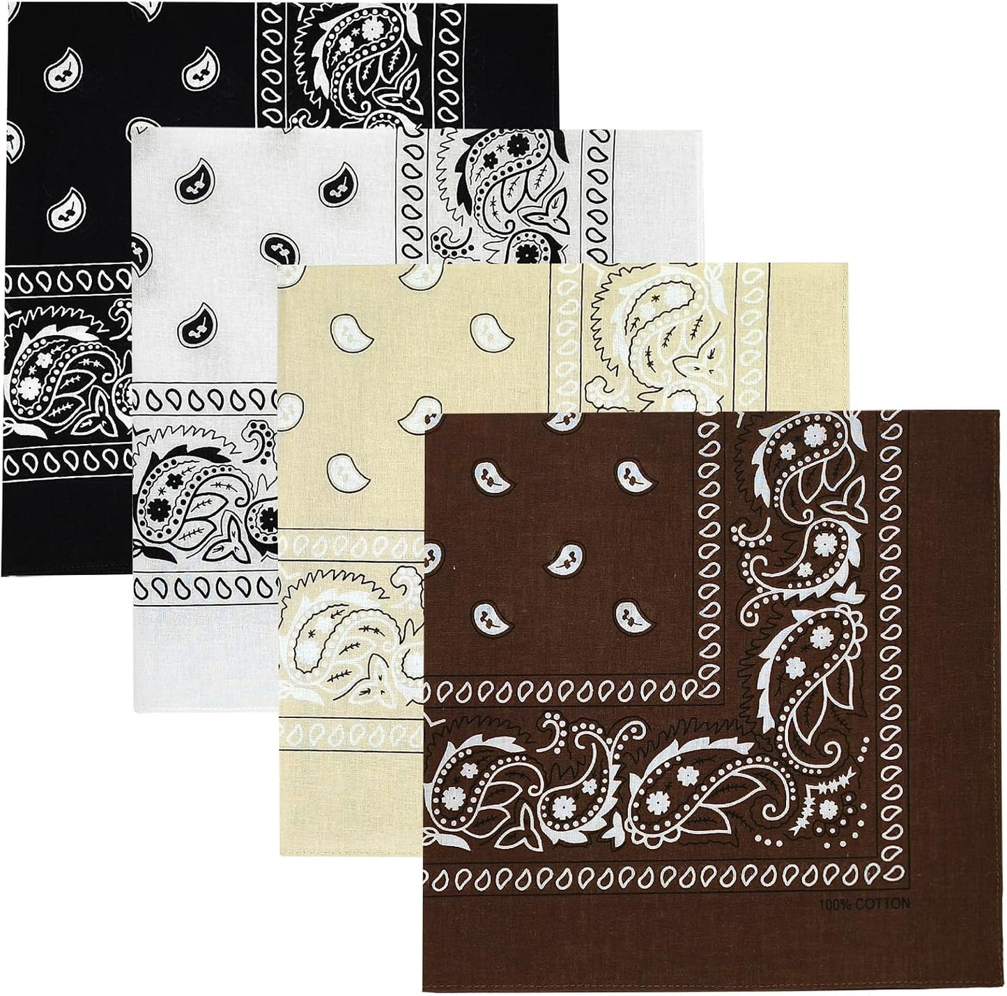 Gorgeous Island Paquete de 4 bandanas 100% algodón de 22 x 22 pulga...