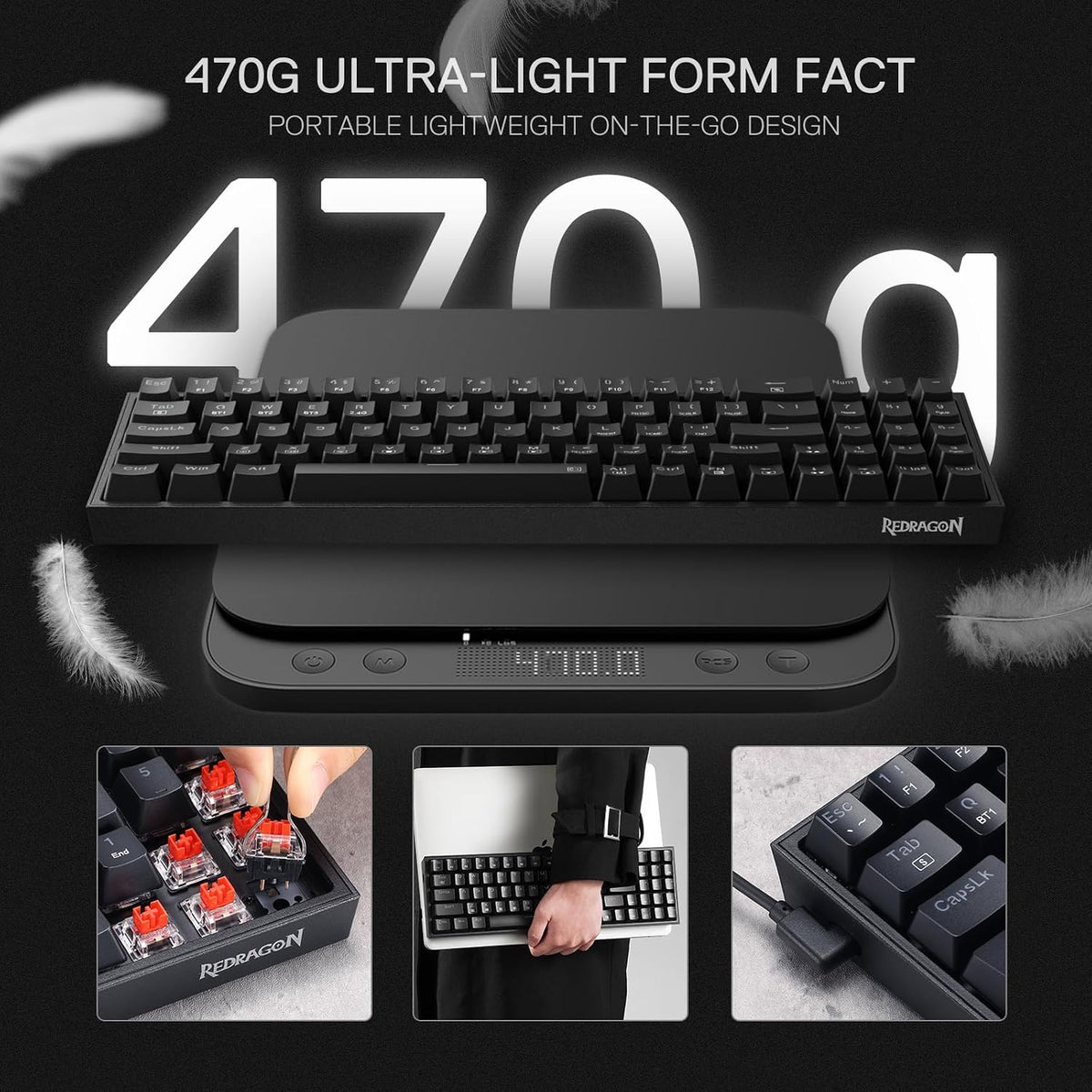 Redragon S136 Combo de teclado y mouse para videojuegos, teclado me...