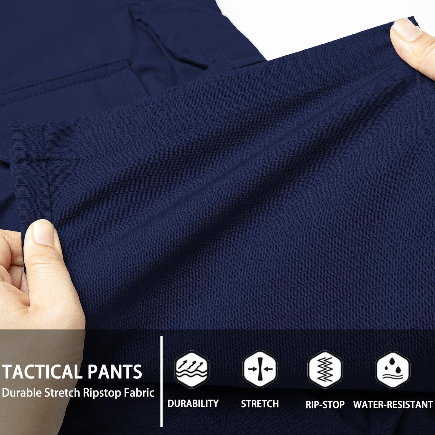 Hiwise Pantalones tácticos elásticos para hombre, resistentes al ag...