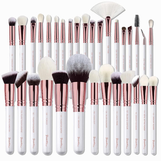 Set de brochas de maquillaje profesional 32 piezas de pelo de cabra...