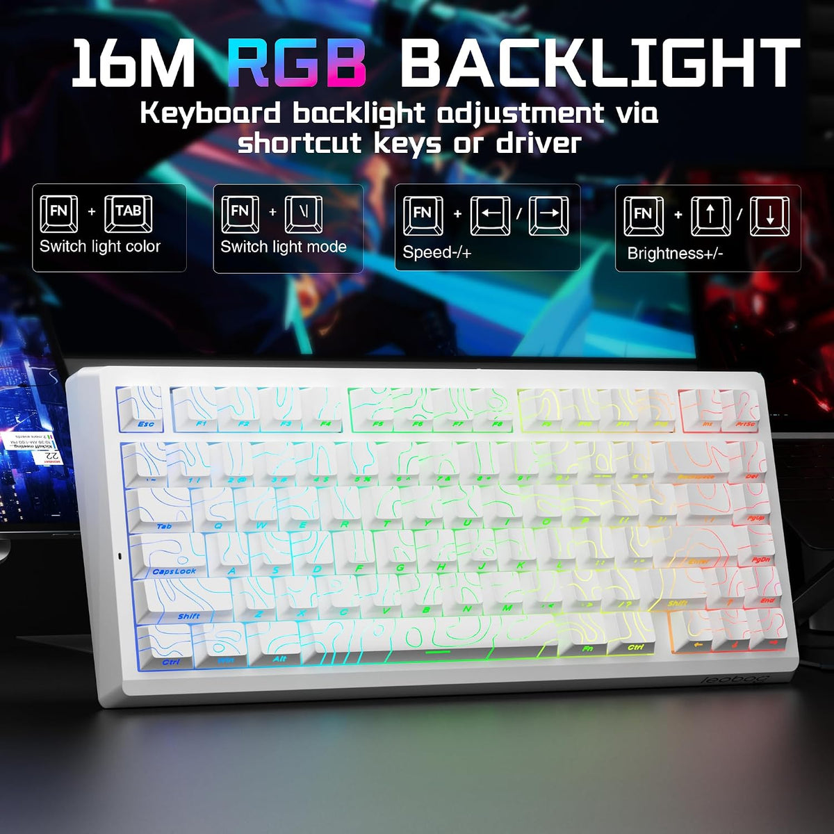 LEOBOG A80 RT Ultra HE Teclado mecánico inalámbrico para juegos 75%...