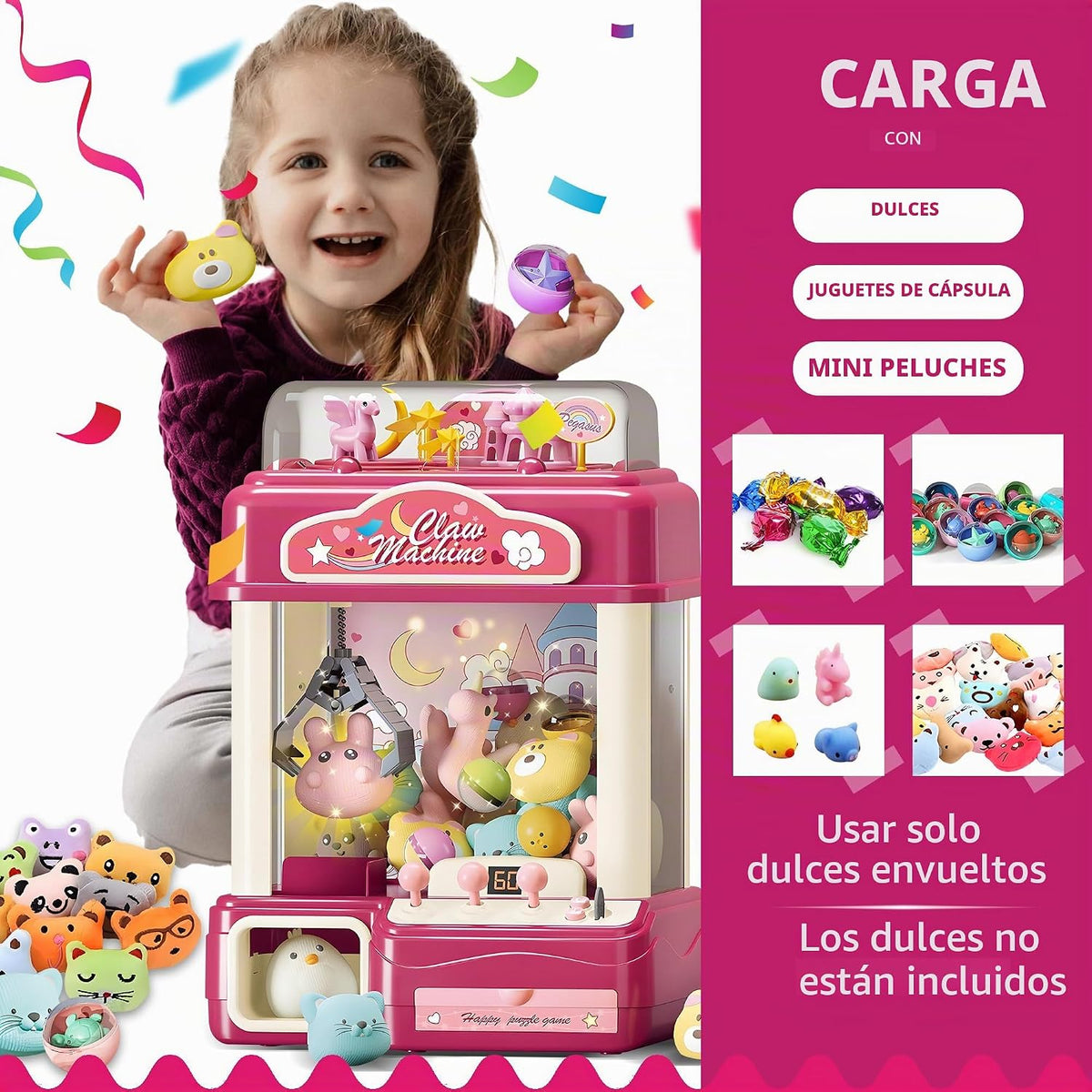 ROHSCE Máquina interactiva de arcada de juguete con premios, máquin...