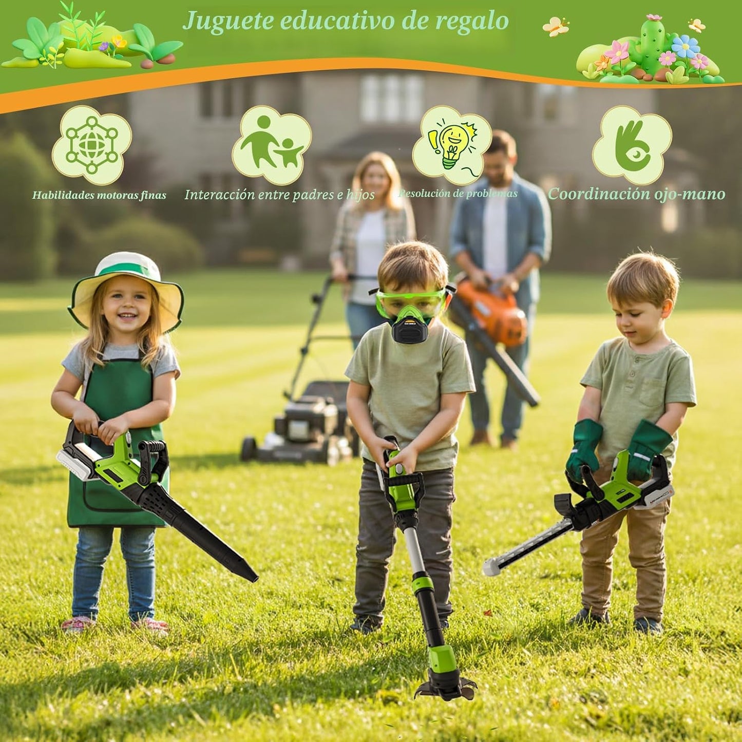 Conjunto de herramientas para niños mejorado, 3 en 1: herramientas...
