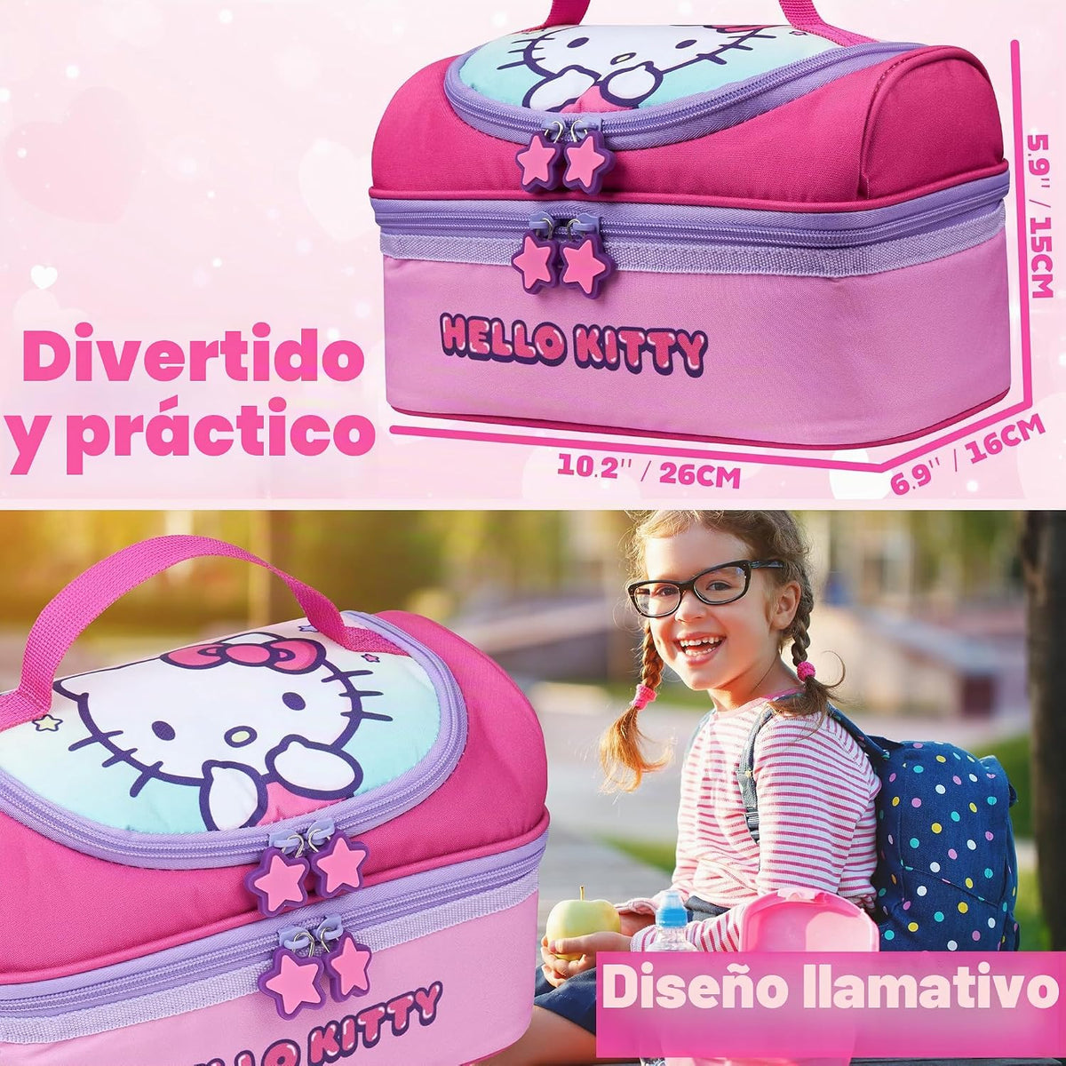 Get Trend Bolso de almuerzo Hello Kitty Anime Lonchera térmica con...