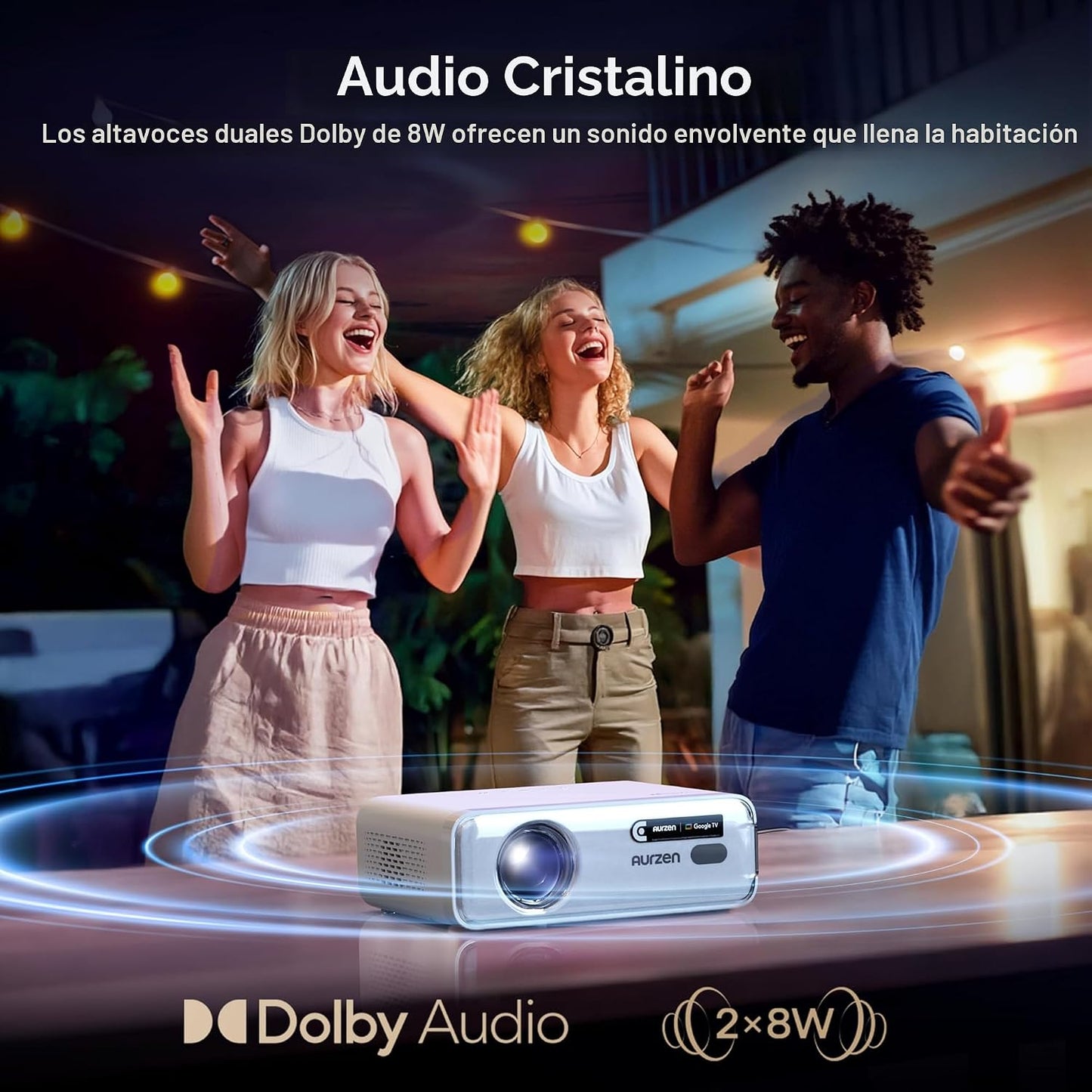 Aurzen EAZZE - Proyector inteligente compatible con Google TV D1G 4...