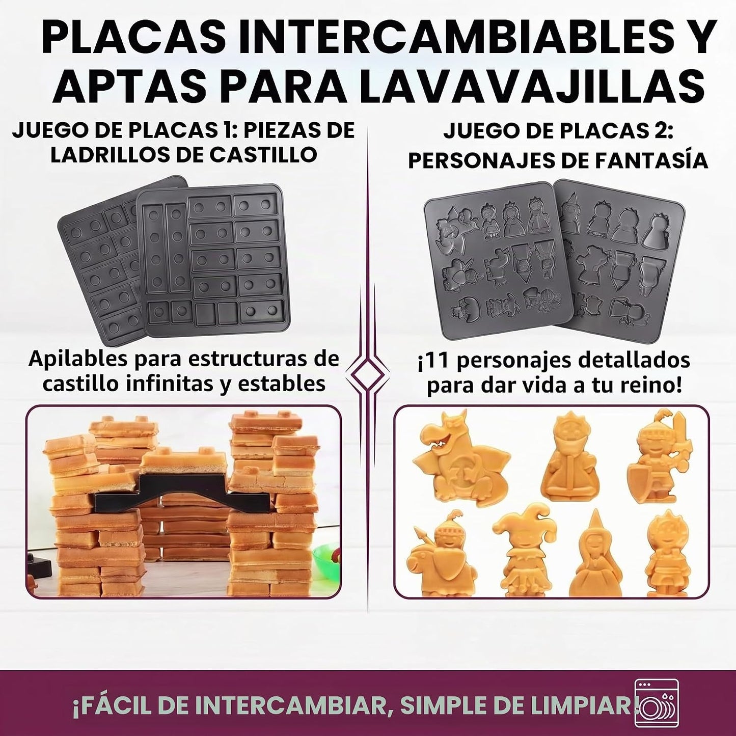 Fantasy Castle Waffle Maker, hornea y construye un castillo de gofr...
