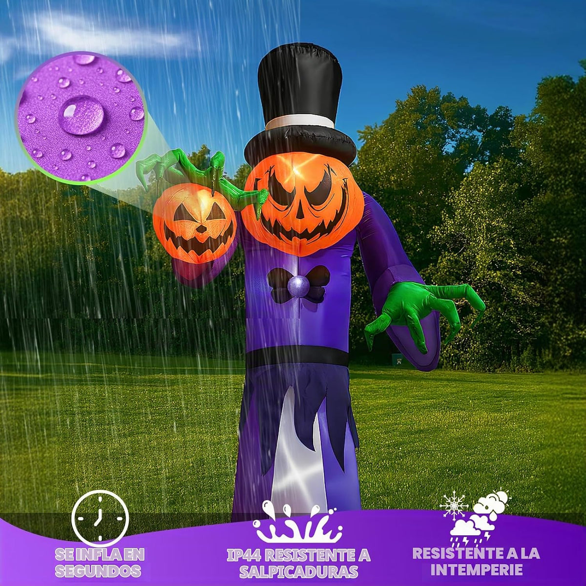 ZOOMATOOE Parca de calabaza inflable gigante de Halloween de 11 pie...