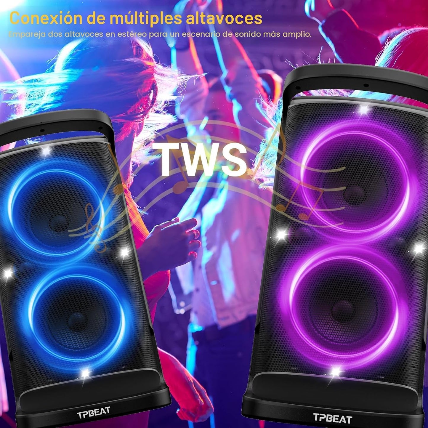 QxbJoy Altavoz Bluetooth Portátil: Sonido Potente de 160W de Pico,...