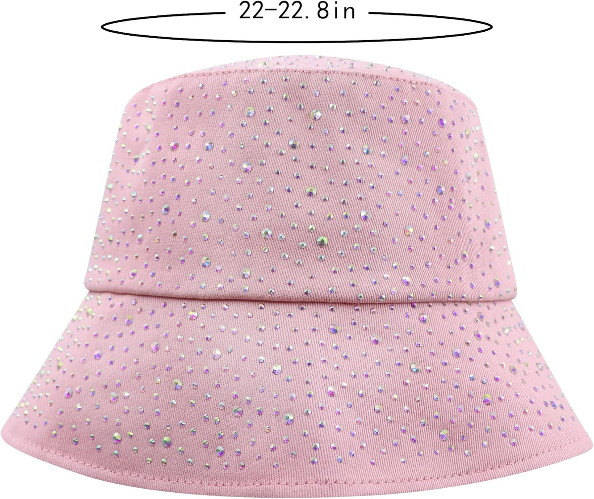 BOLLEY JOSS Sombrero de cubo brillante para mujer, sombrero de sol...