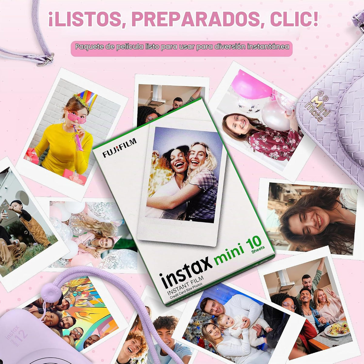 Fujifilm Instax Mini 12 Cámara Instantánea Morado Lila + Funda de D...