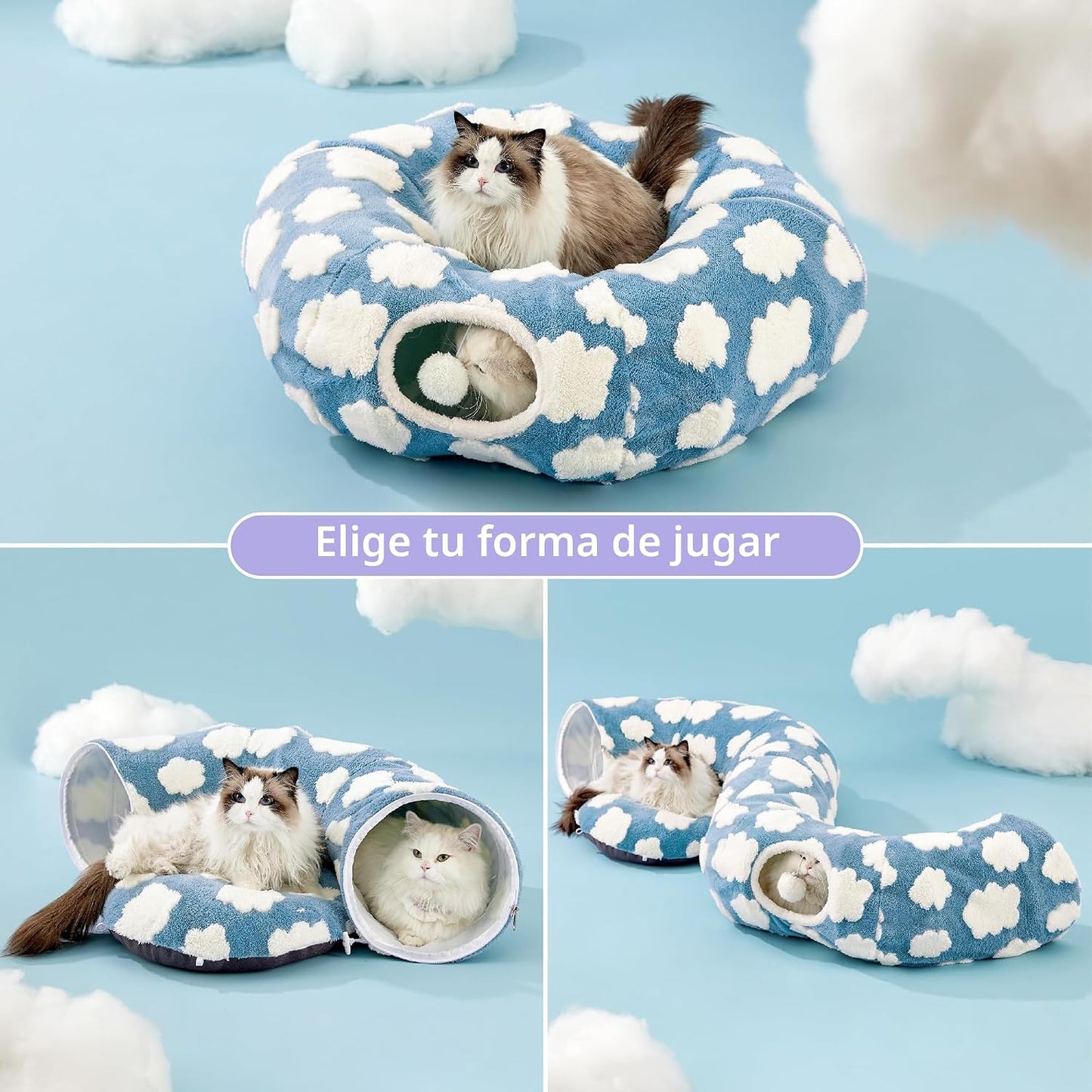 Lesure Donut - Linda cama de túnel para gatos jacquard, juguetes pa...