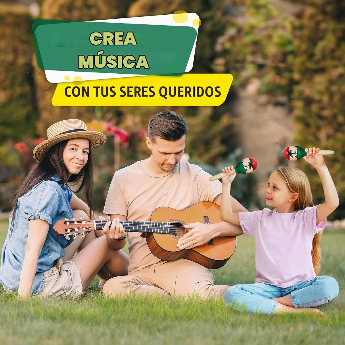 2 Maracas mexicanas para niños y adultos, 9.6 pulgadas, construcció...