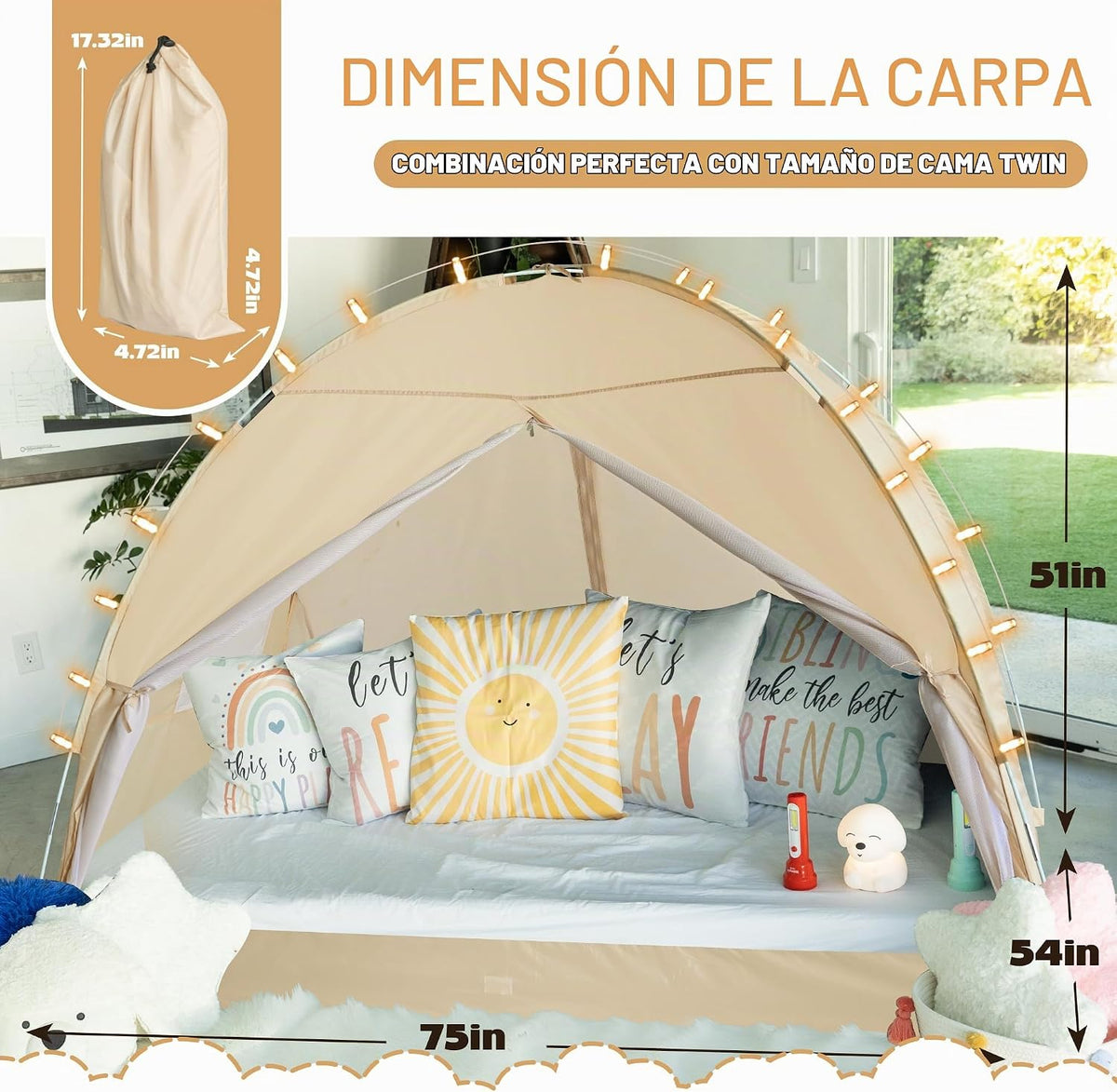 LEEDOR® Tienda de campaña para cama Tienda de ensueño Toldo para ca...