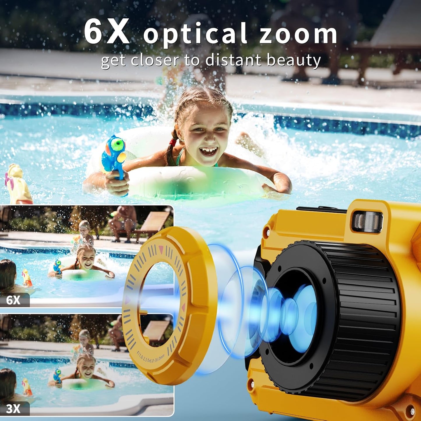 Cámara digital impermeable de 48 MP con tarjeta TF de 32 GB | Panta...