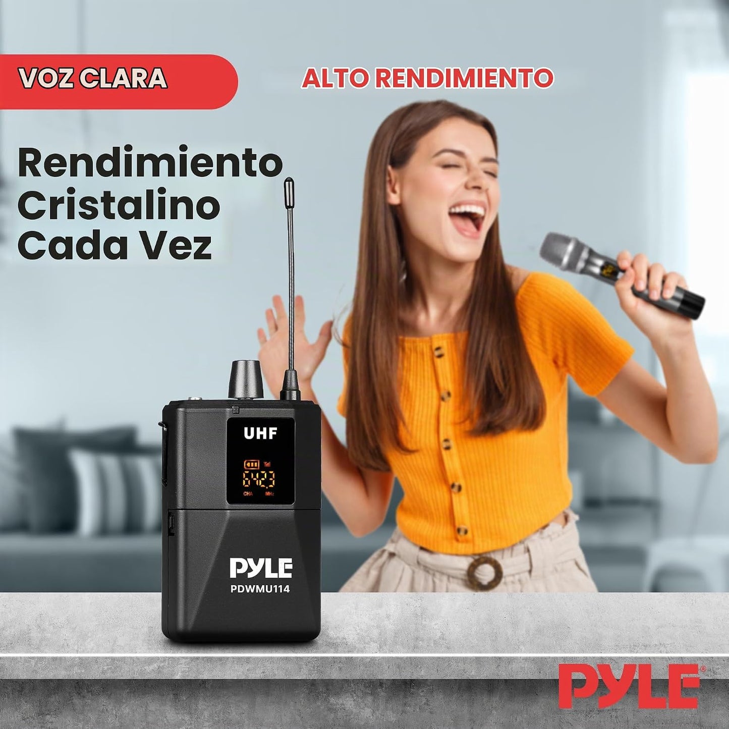 Kit de sistema de micrófono inalámbrico UHF - Juego de micrófono in...