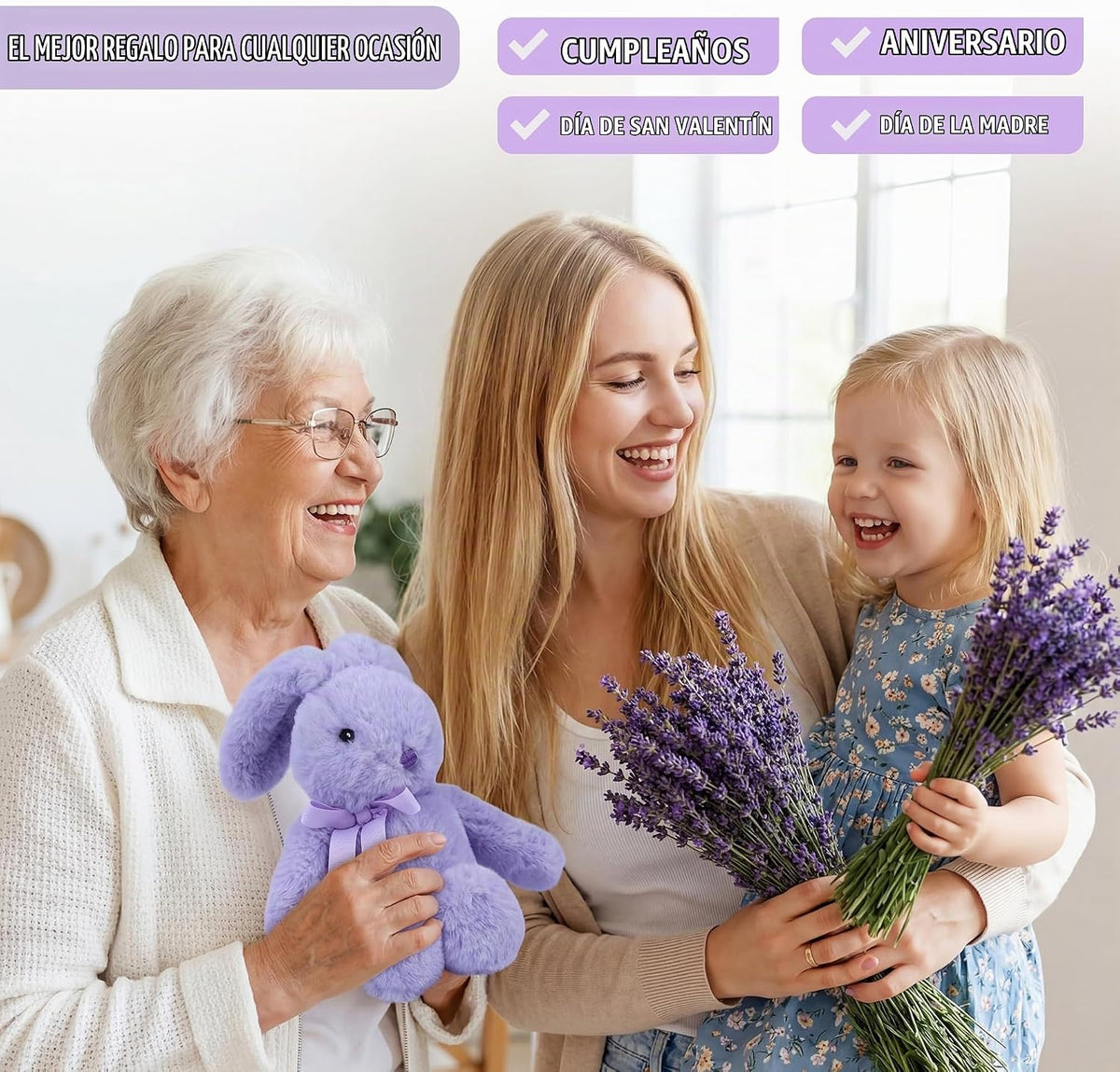 Peluche de conejo de lavanda para microondas, juguete de peluche co...