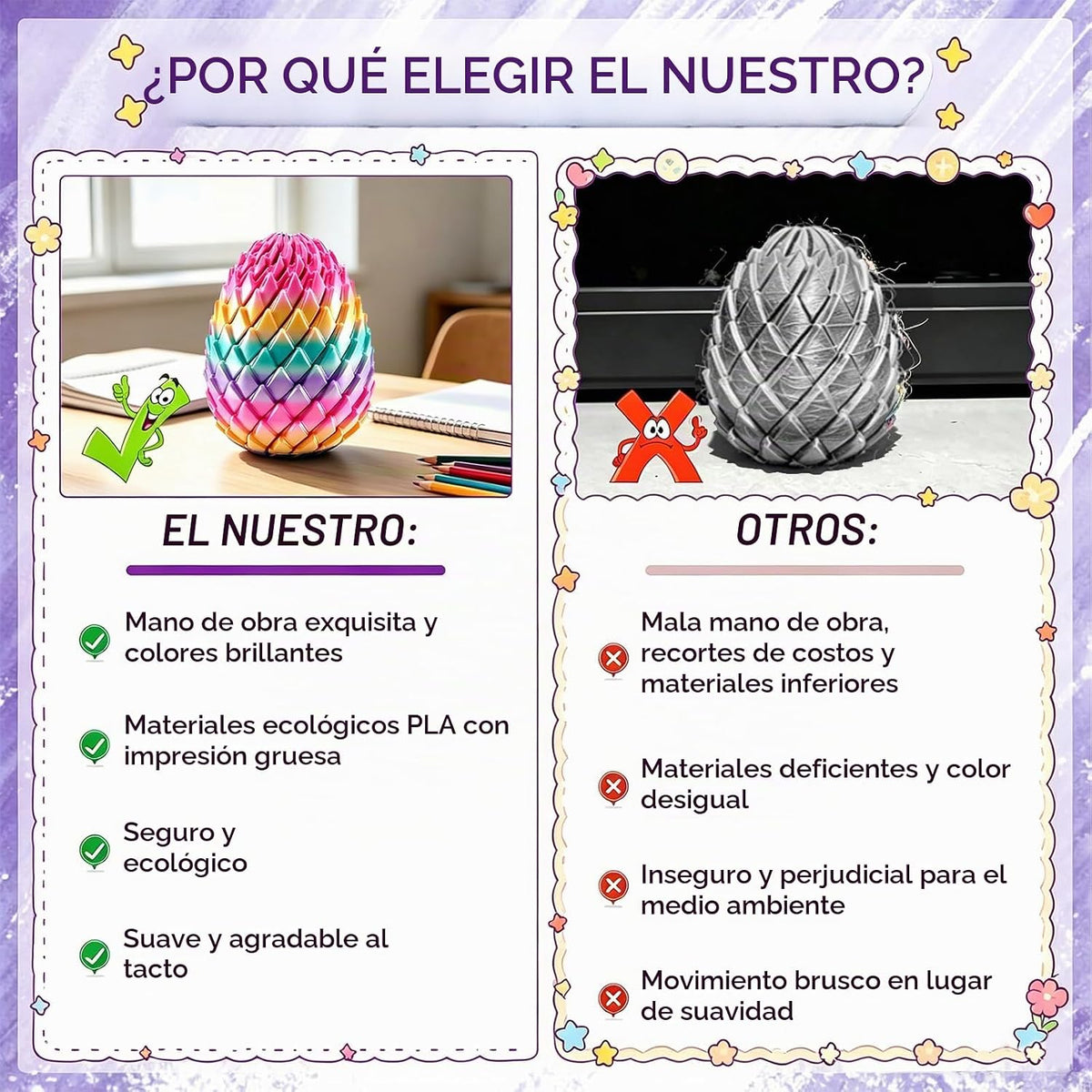 Huevo giratorio para ansiedad, huevo de dragón giratorio, huevo res...