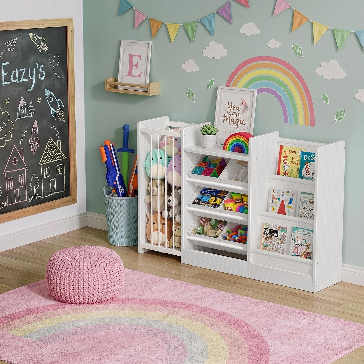 BOLUO Organizador de almacenamiento de juguetes para niños con esta...