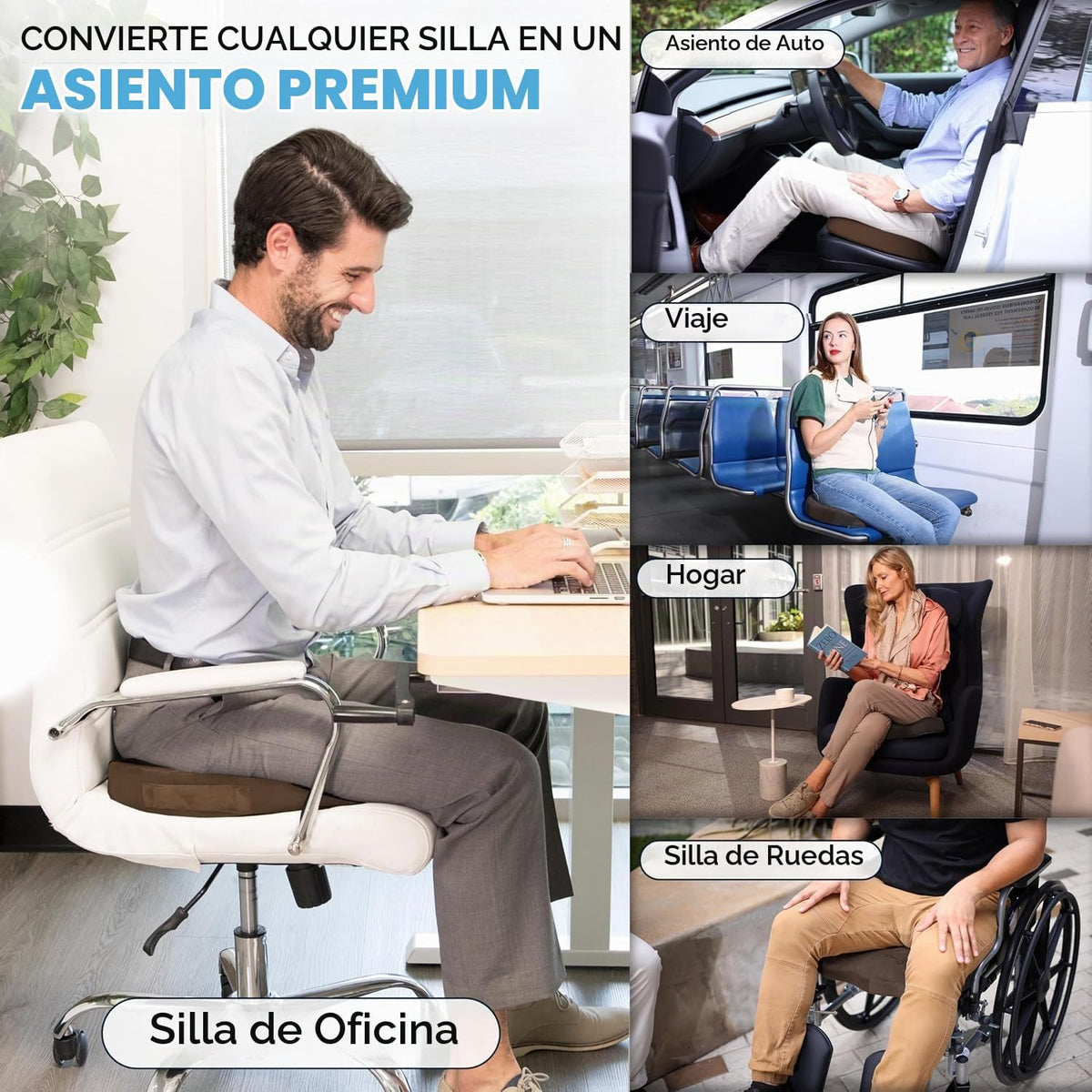ComfiLife - Cojín prémium de gel y espuma viscoelástica para silla...