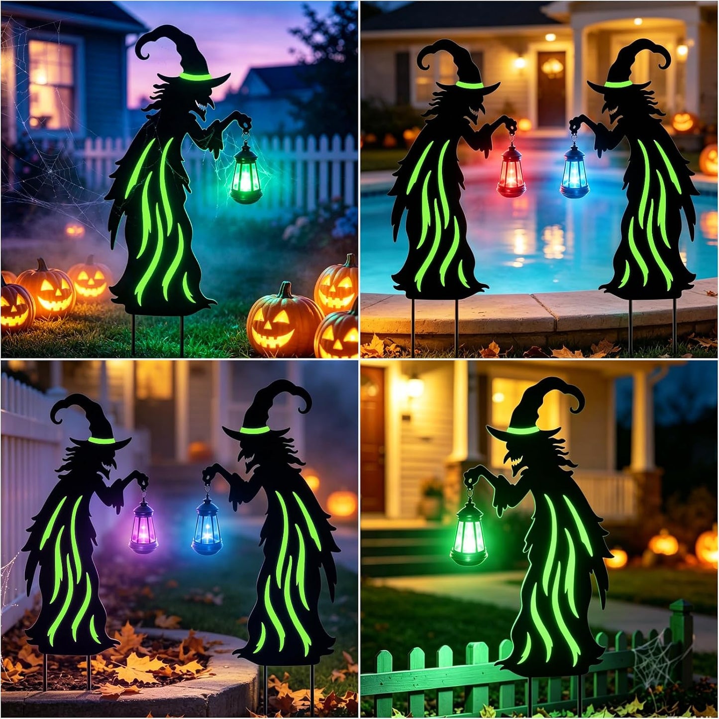 Decoraciones de Halloween para exteriores, decoración de bruja con...