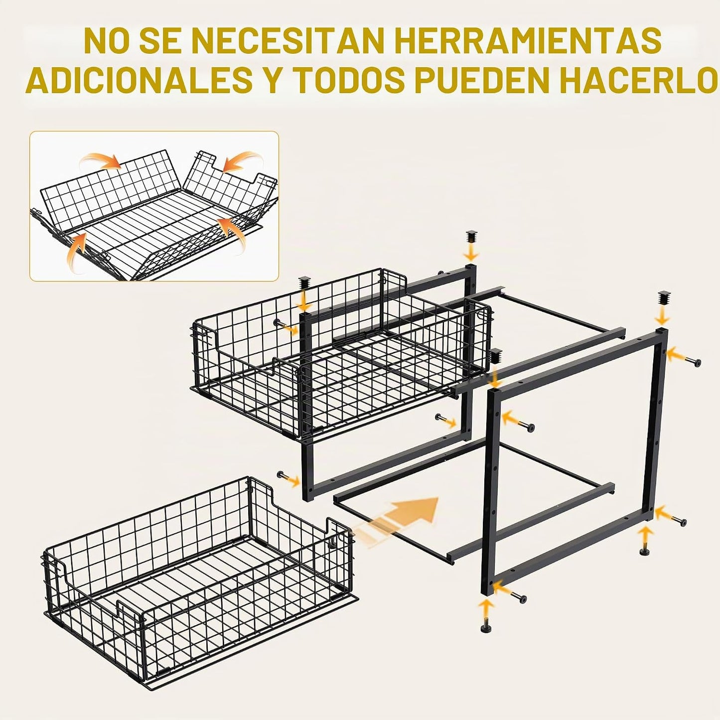 SILUB Organizador para debajo del fregadero, organizador de armario...