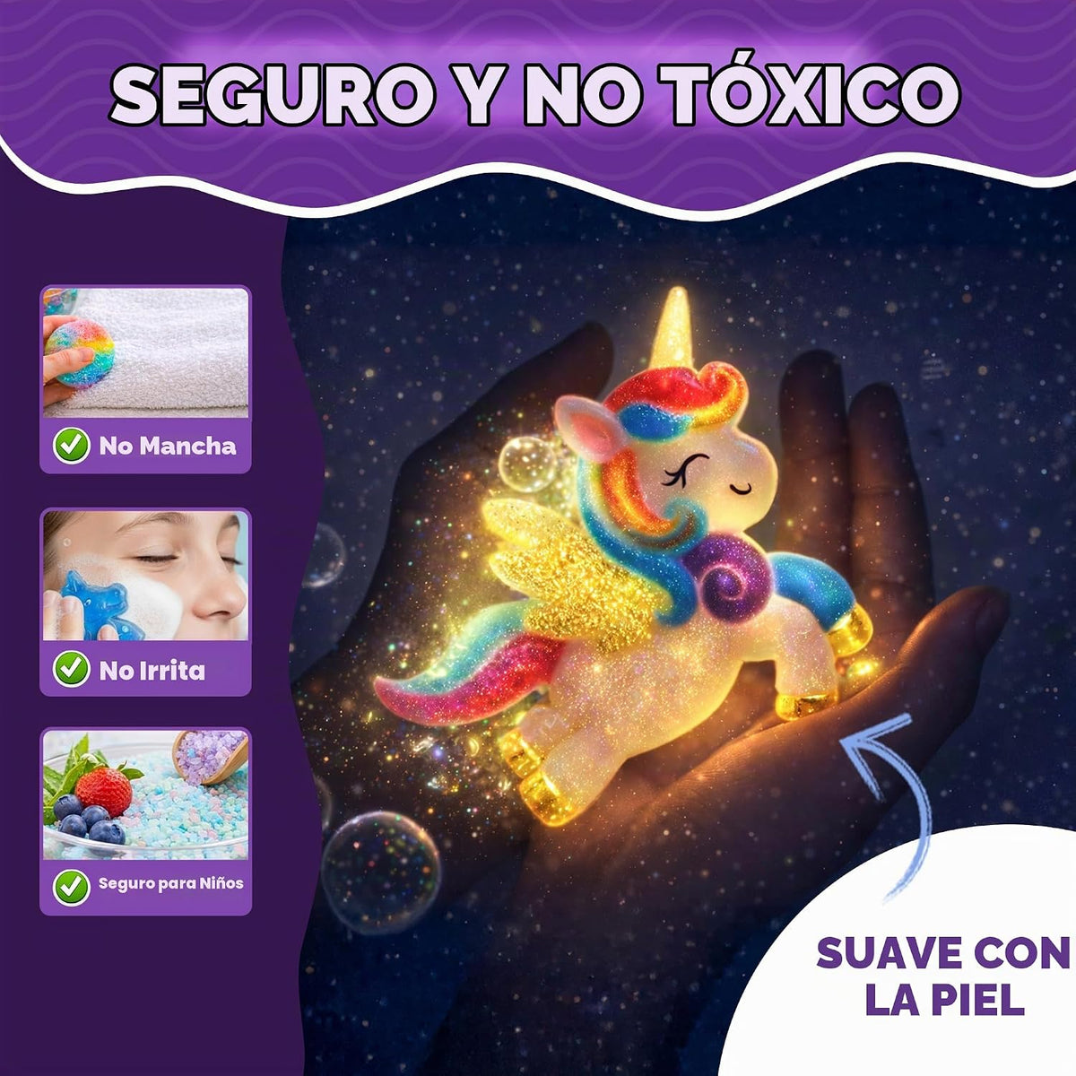 Doctor Jupiter Kit de fabricación de jabón brillante de unicornio p...