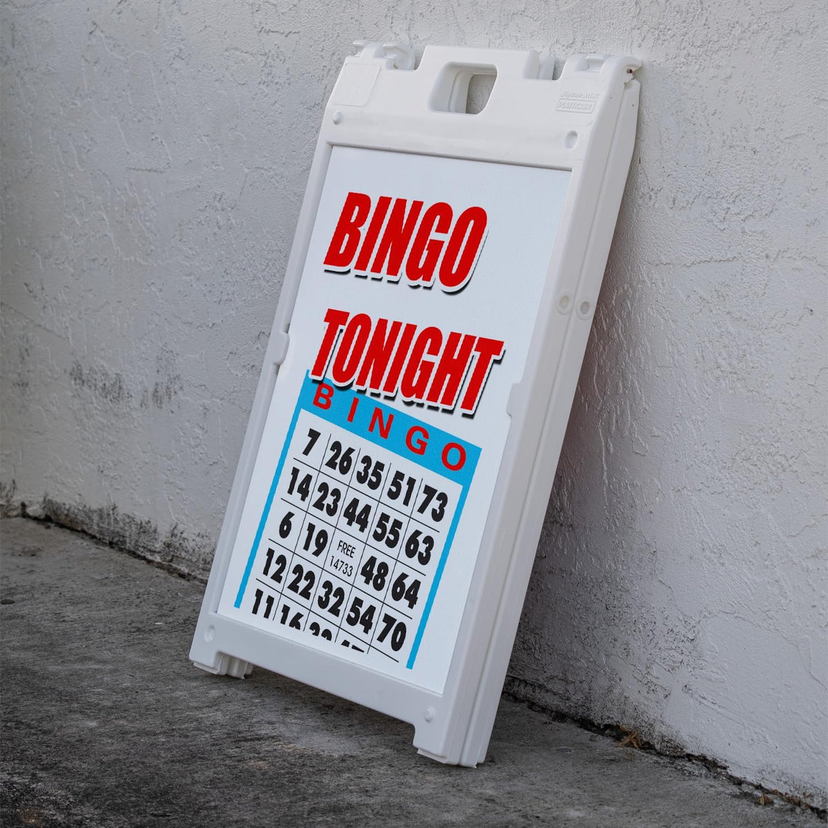 A-frame Sidewalk Bingo Tonight Letrero de doble cara con marco en A...