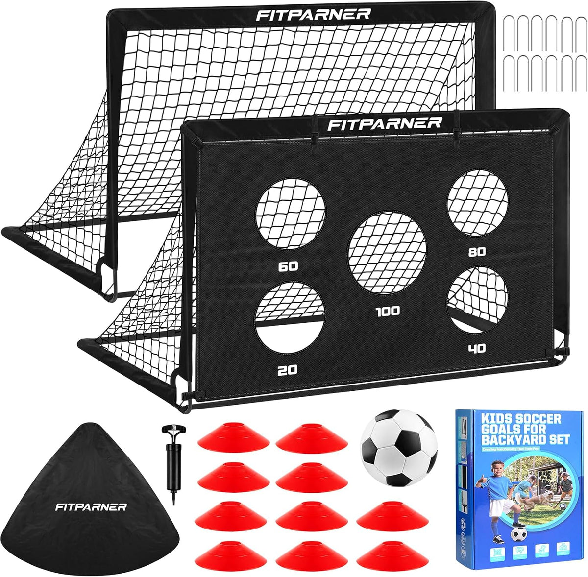 FITPARNER Portería de fútbol, portería de fútbol para niños en el p...
