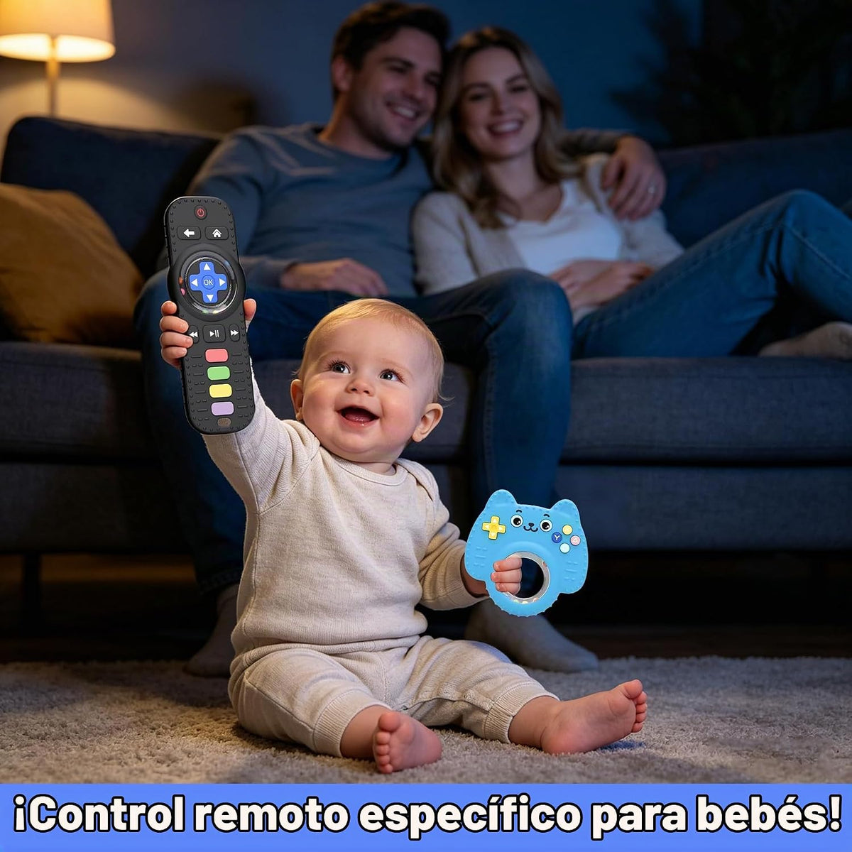 Chuya Paquete de 2 juguetes para bebés de 0 a 24 meses, mordedor a...