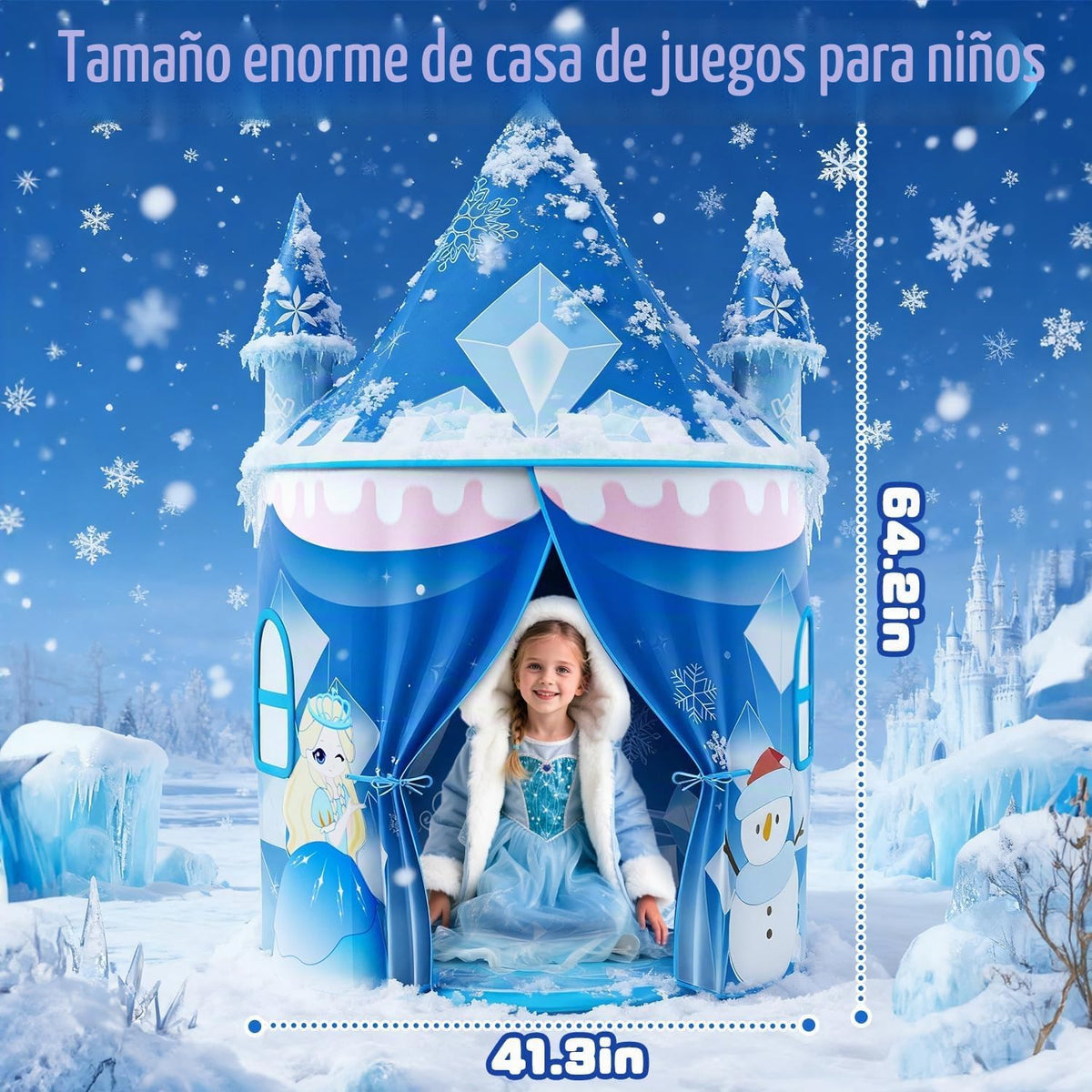 Skirfy Tienda de campaña de juegos de princesa, juguete congelado p...