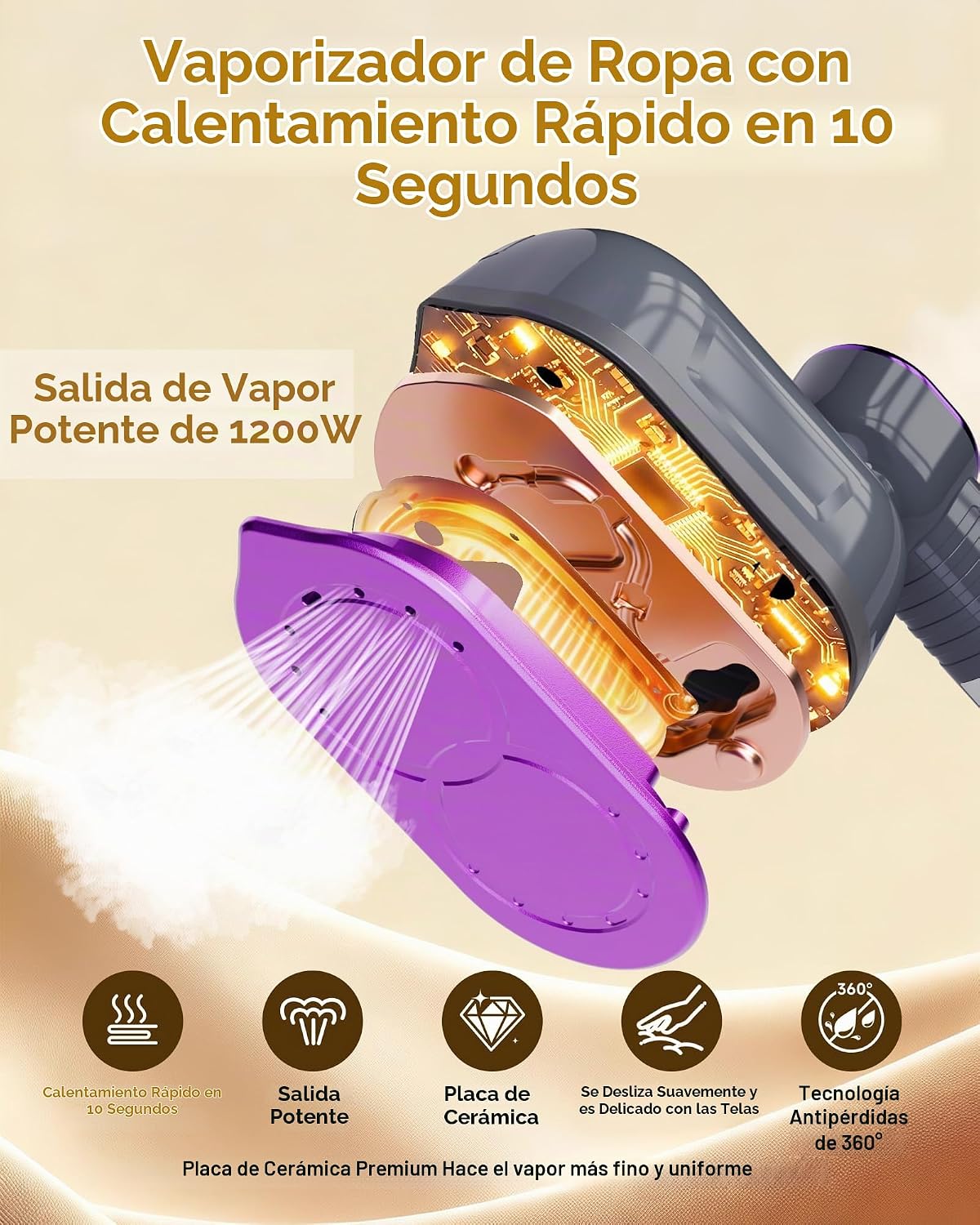 Vaporizador de viaje para ropa, vaporizador de ropa 2 en 1 de mano,...
