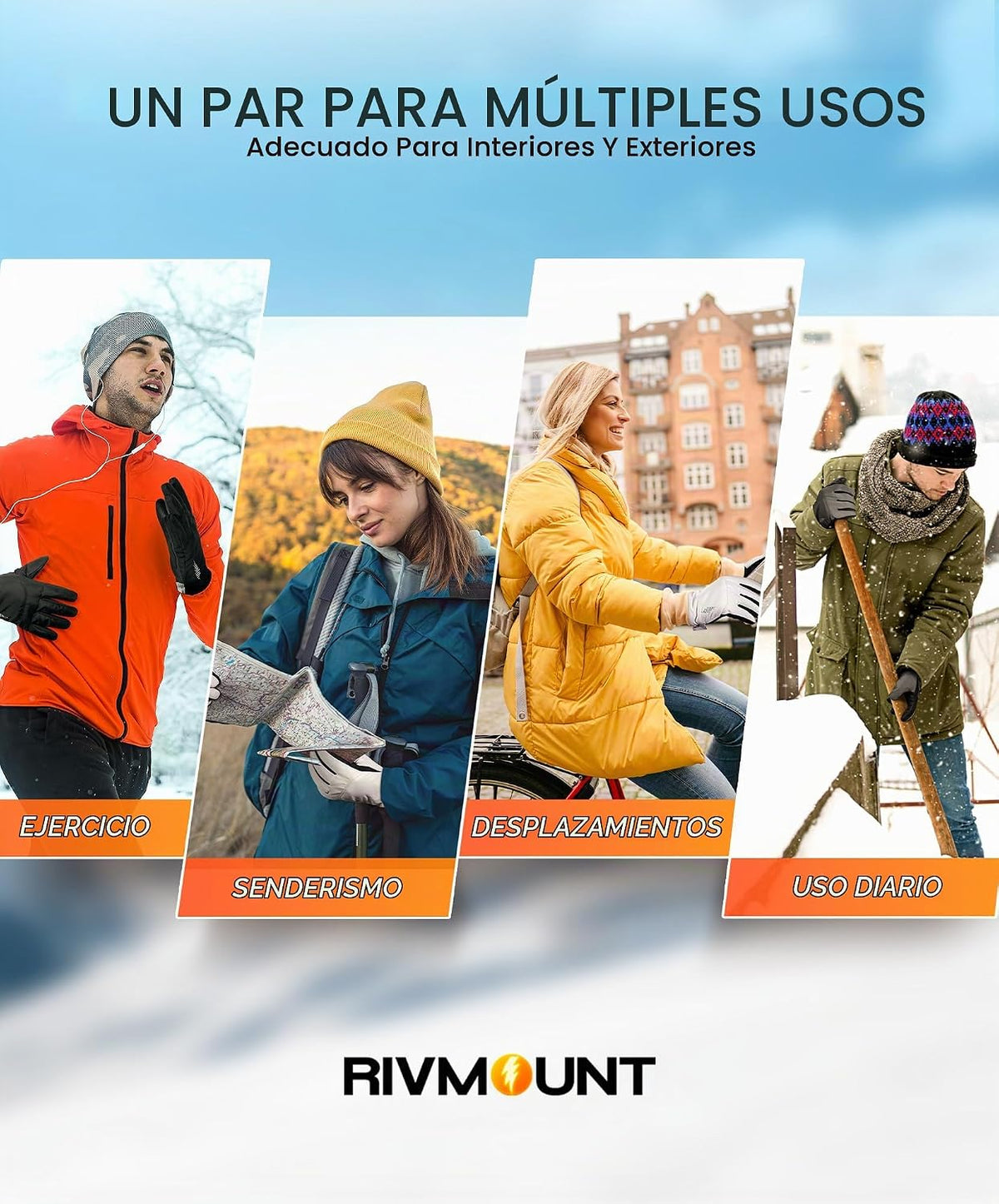 rivmount Guantes de invierno de nieve con impermeable\/pantalla tác...