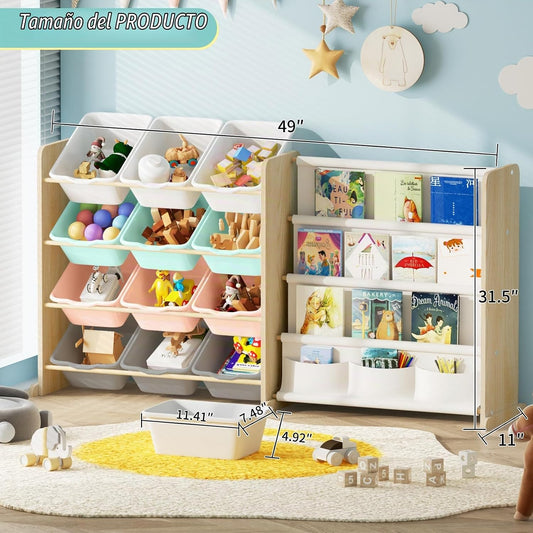 EXPERLAM Organizador de almacenamiento de juguetes para niños con e...