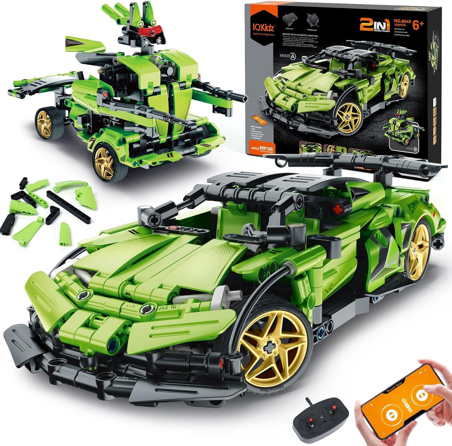 IQKidz Kit de bloques de construcción STEM para niños - Auto de car...