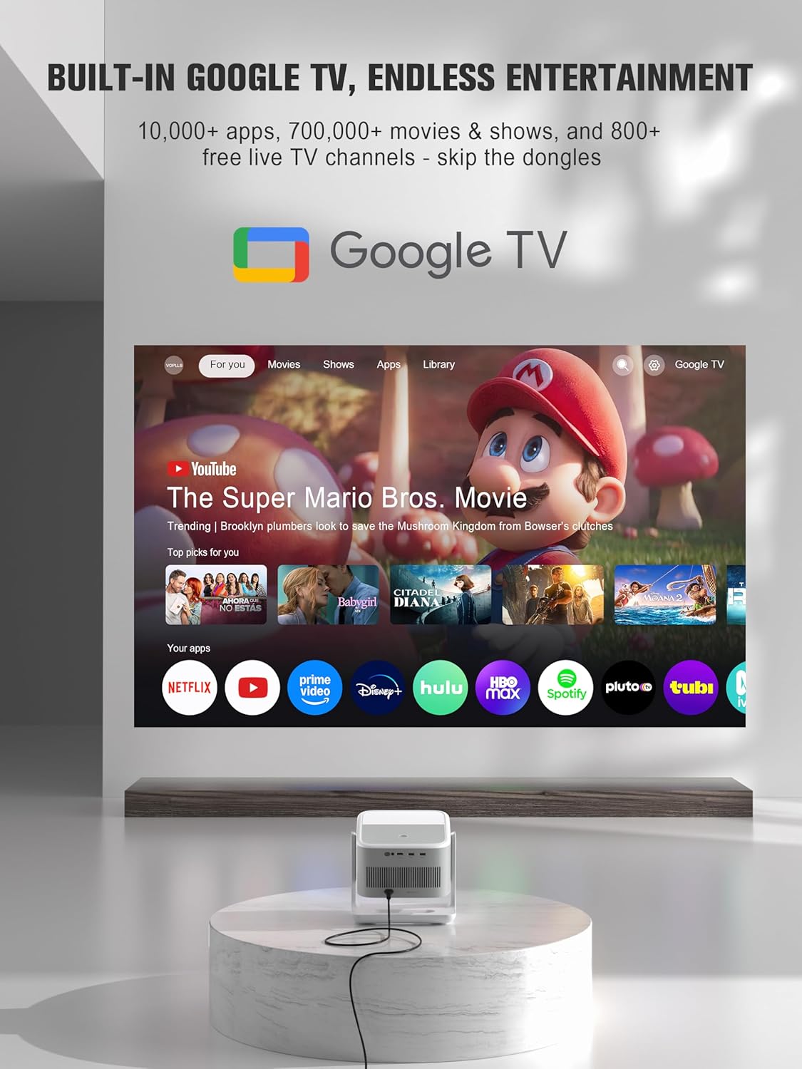 Google TV con licencia oficial: proyector inteligente 4K con WiFi y...