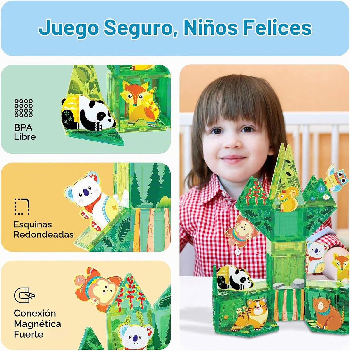 PicassoTiles Juego de bloques de construcción magnéticos con tema d...