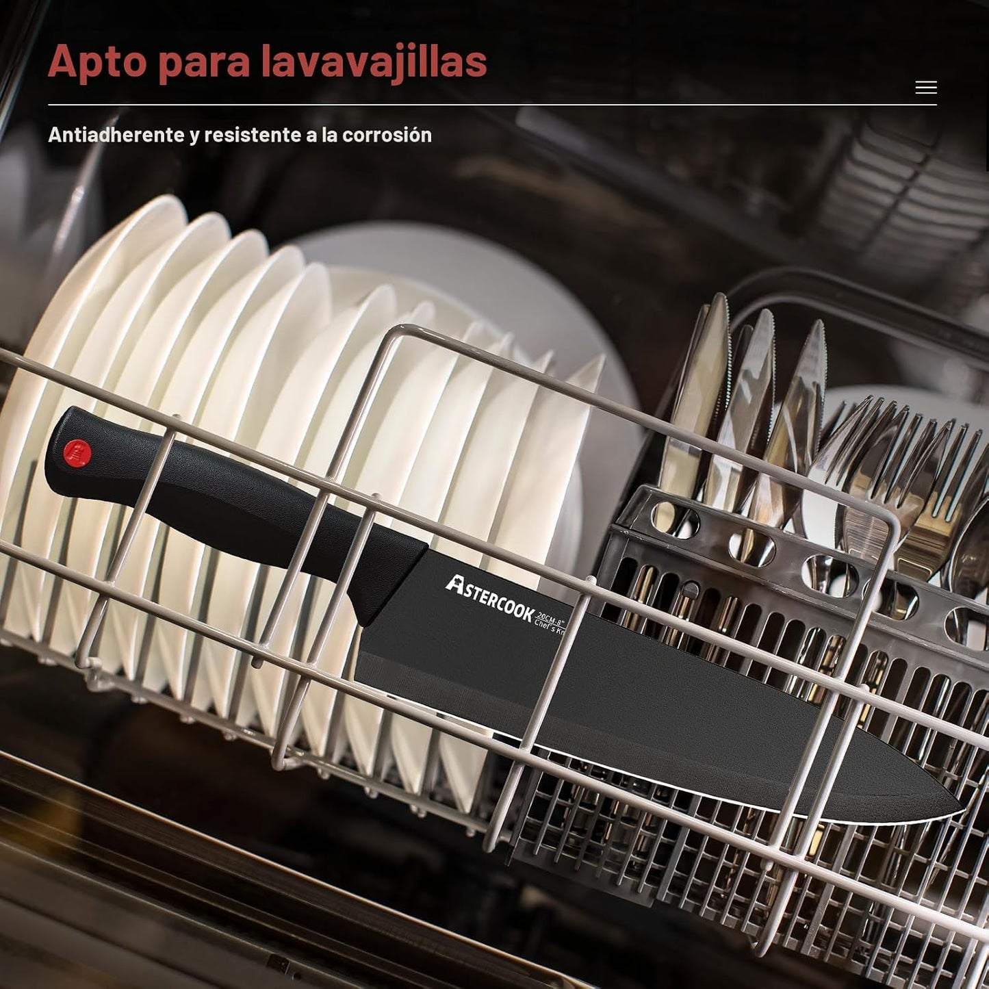 Astercook - Juego de cuchillos de 15 piezas para cocina con bloque,...