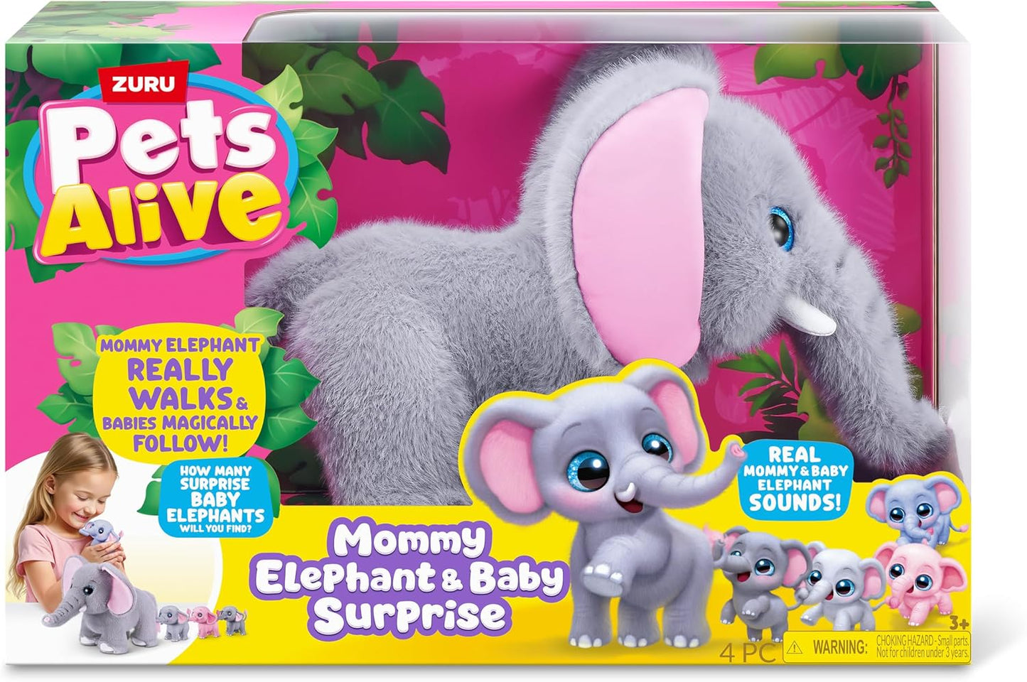 Pets Alive Mamá Elefante y Bebé Sorpresa de ZURU | Bebés sorpresa p...