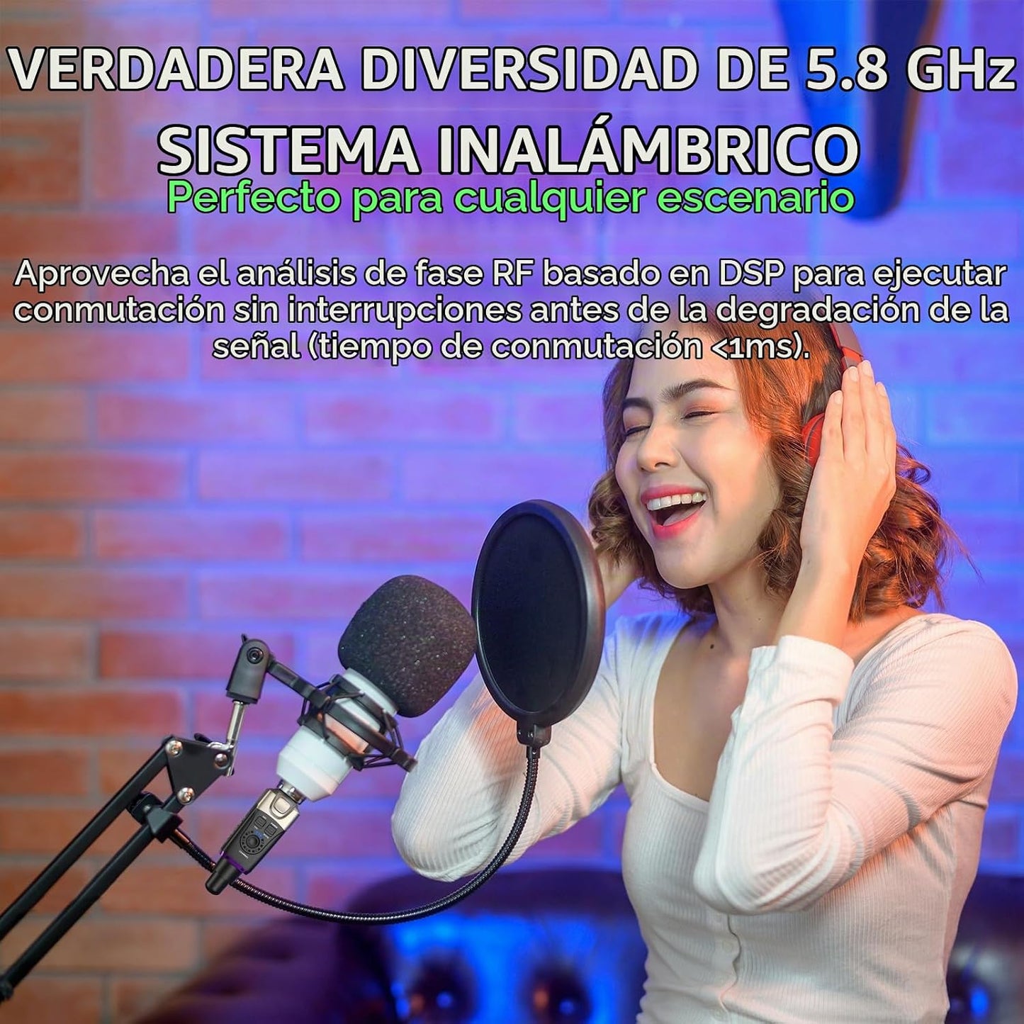 Xvive U35C - Sistema de micrófono inalámbrico 5.8GHz con transmisor...