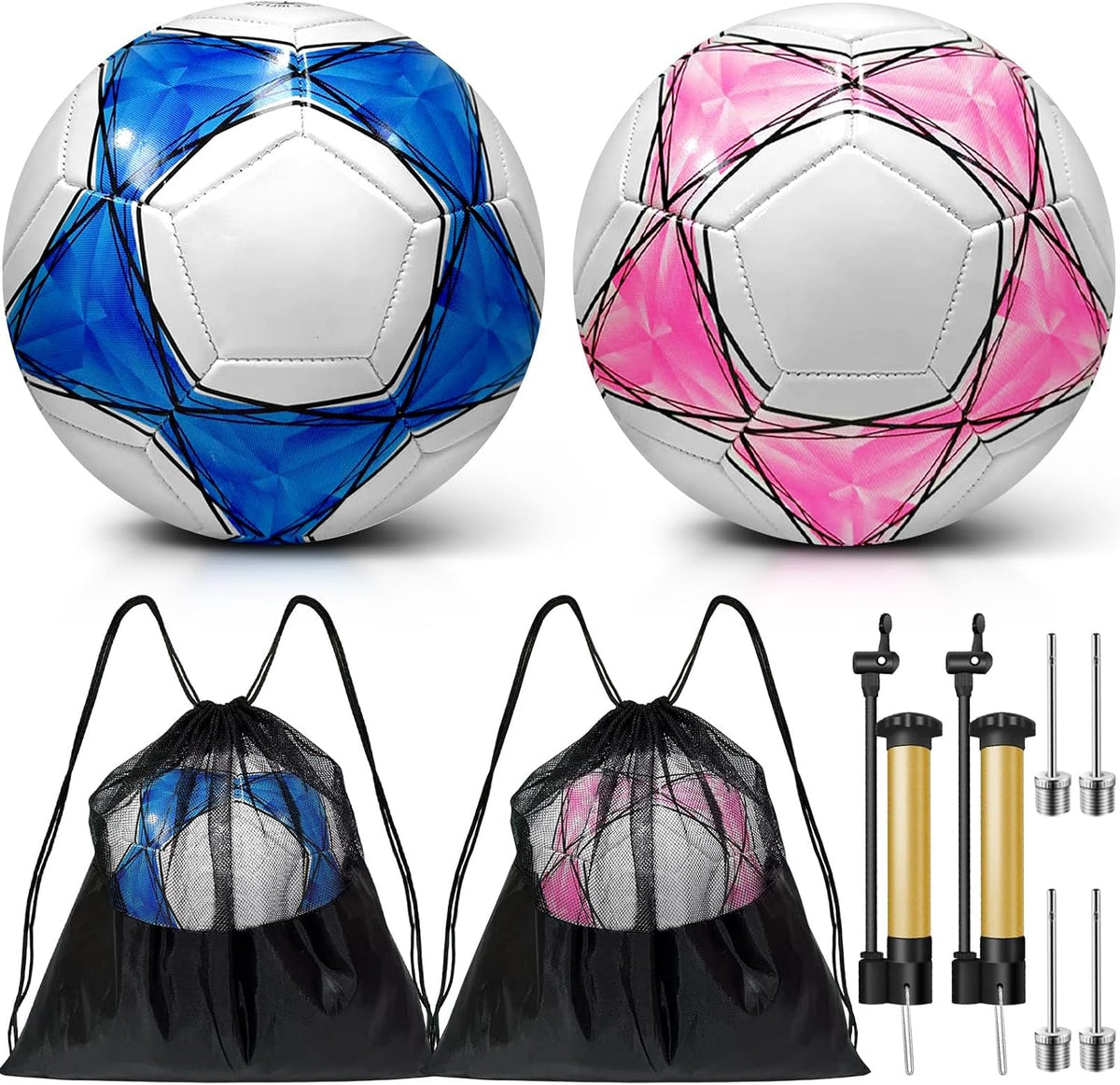 yasuwekik Paquete de 2 pelotas de fútbol desinfladas con bomba para...