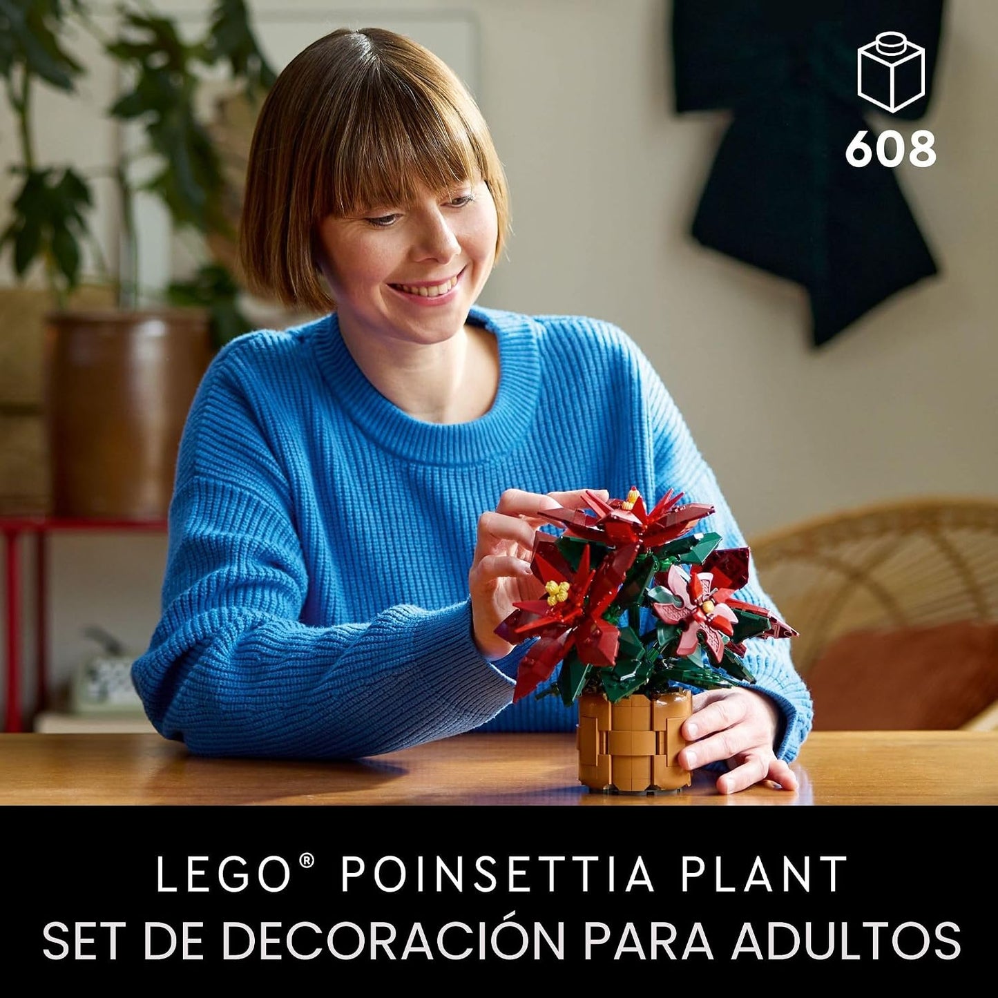 LEGO Icons Poinsettia - Juegos de construcción para adultos, flores...