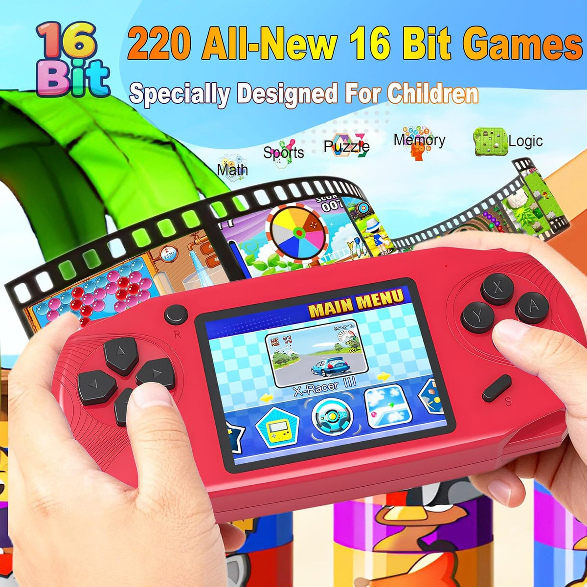 Beijue - Juegos de consola de mano de 16 bits para niños y adultos,...